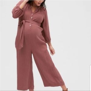 Gap Maternity Gauze Wide Leg Jumpsuit